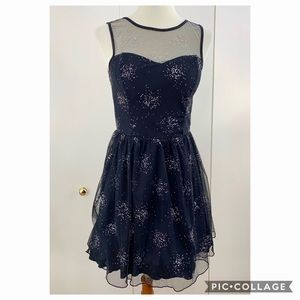 Delias M cute party dance dress black sparkles